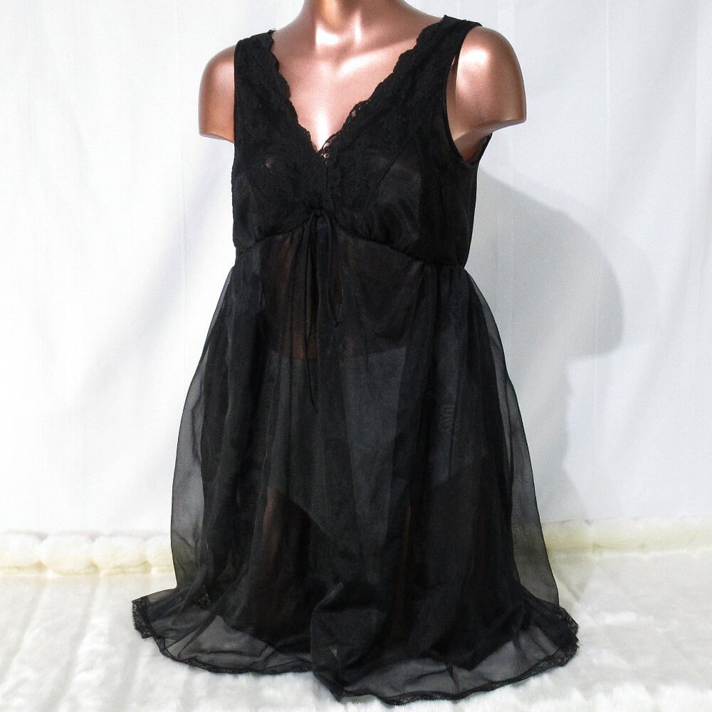 Miss Elaine Vintage Double Nylon Babydoll M